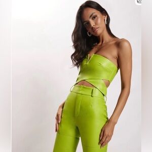 NWT. Meshki Perrie Faux Leather Crop Top and Sima Faux Leather High Waist Pants.